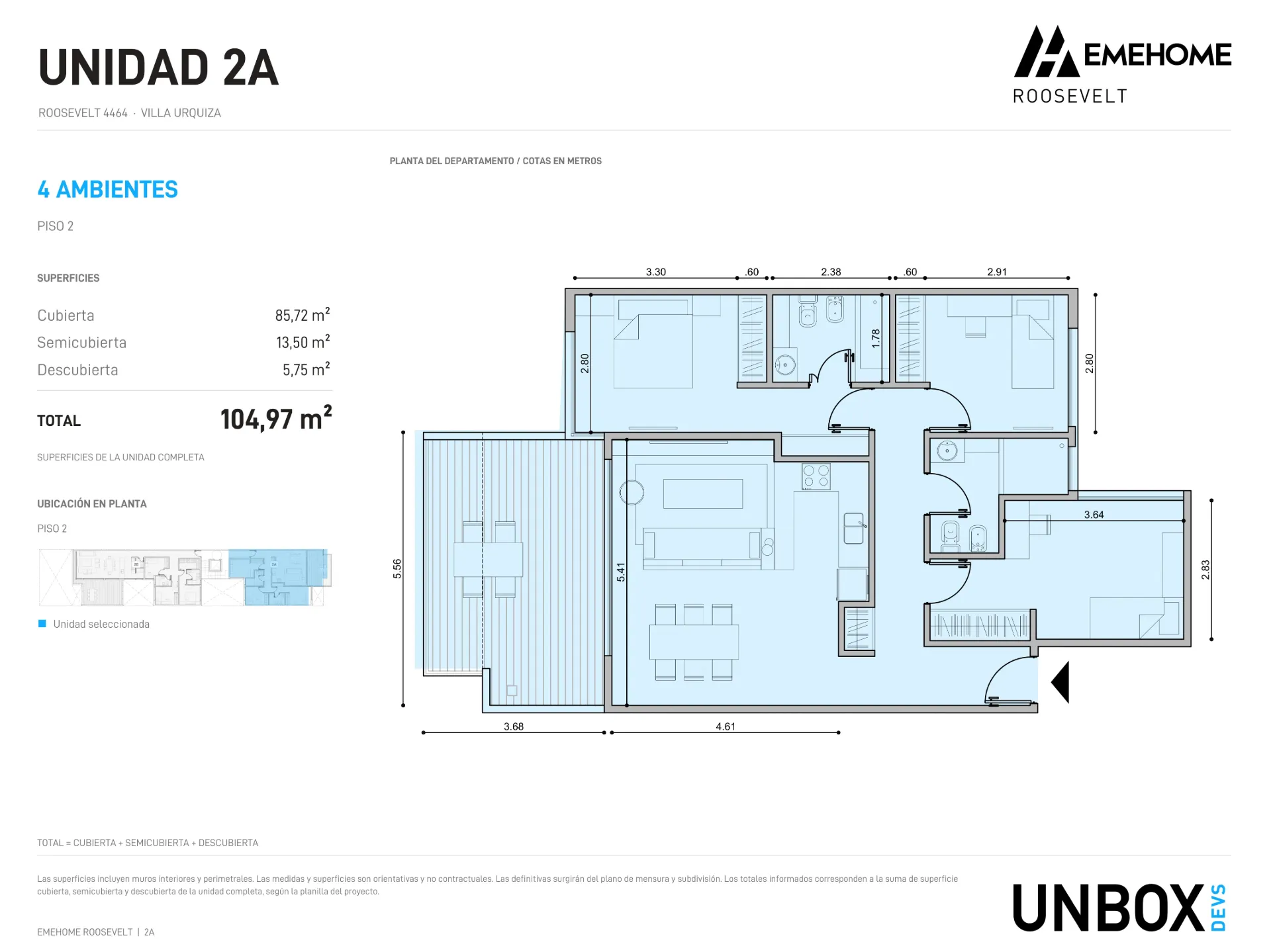 [RO_D_02A_4] EMEHOME ROOSEVELT-2 A-4 AMB-104,97m2
